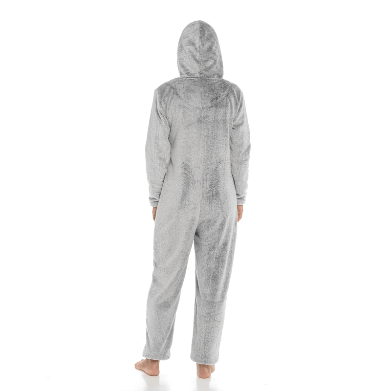 Women's Ultra-Soft Shimmer Fleece Hooded Onesie Pajama with Zip-Up Pockets and Cute Pompoms Warm Nightwear Ideal for Winter Comfort Daisy Dreamer