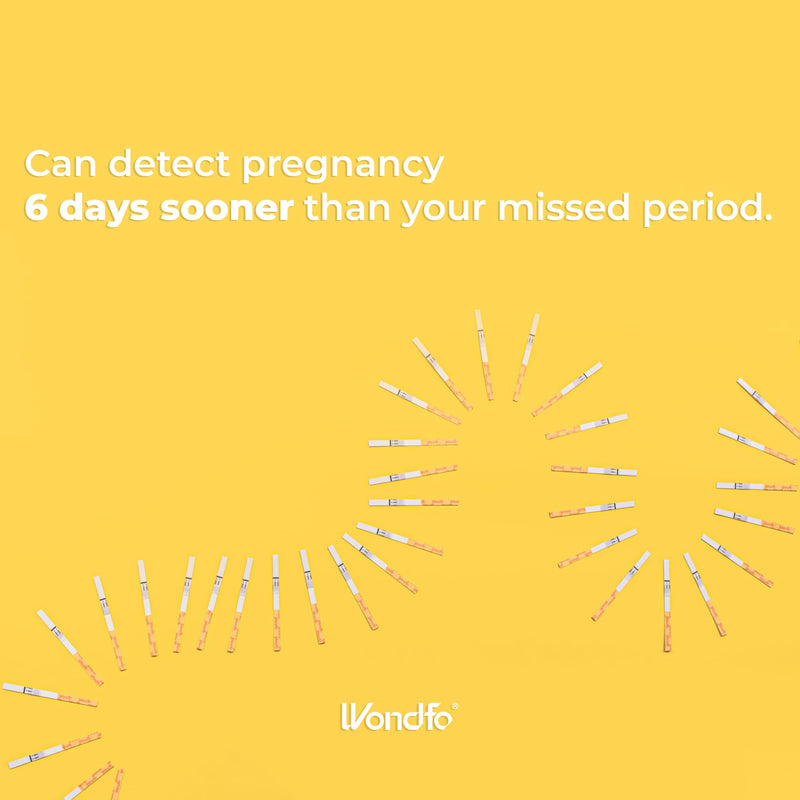 Wondfo Early Result Pregnancy Test Strips – 6 Days Sooner, 10 mIU/mL Cut-Off, 25 Packs