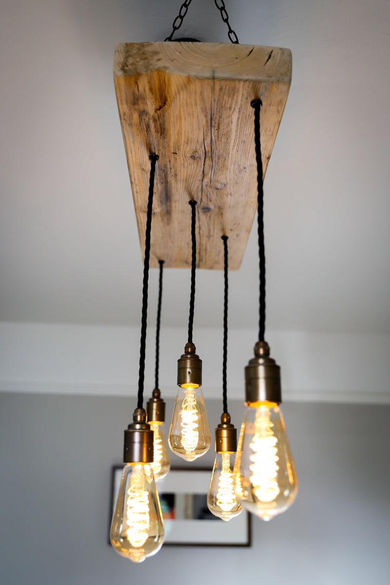 Wooden Beam Cluster Pendant Light