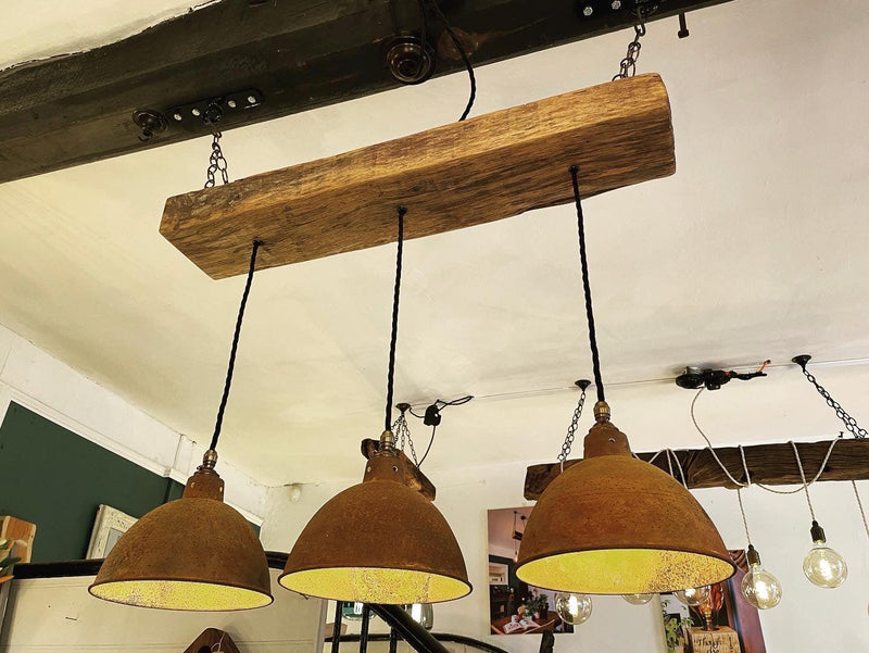 Oak Beam Light with Shades