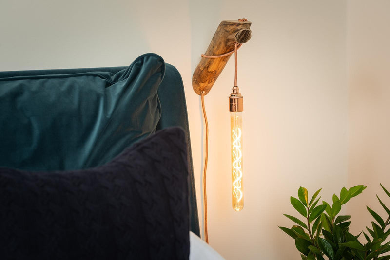Wooden peg wall lights