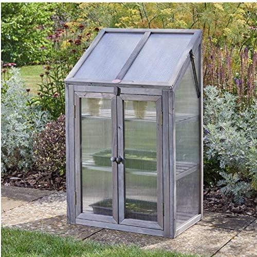 Wooden Cold Frame Mini Greenhouse 3 Tier with Hinged Lid
