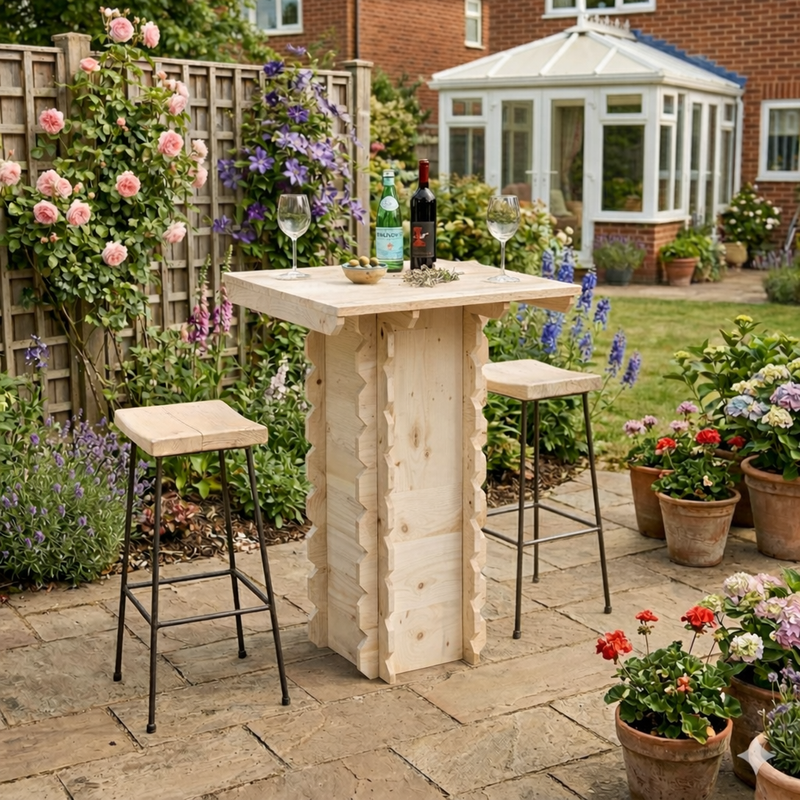 Wooden Interlock Bar Table