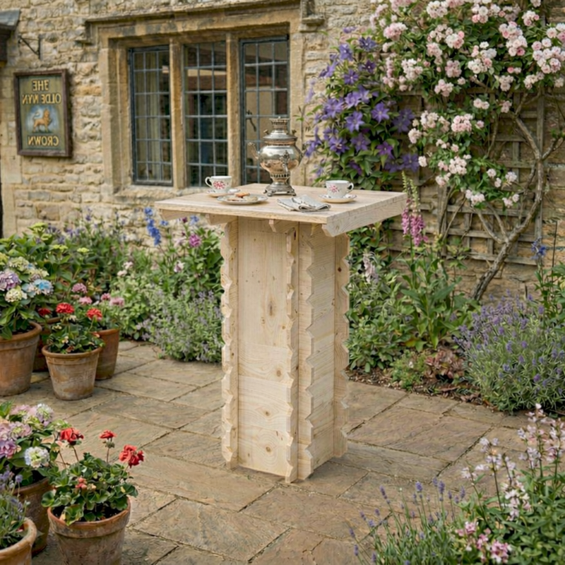 Wooden Interlock Bar Table
