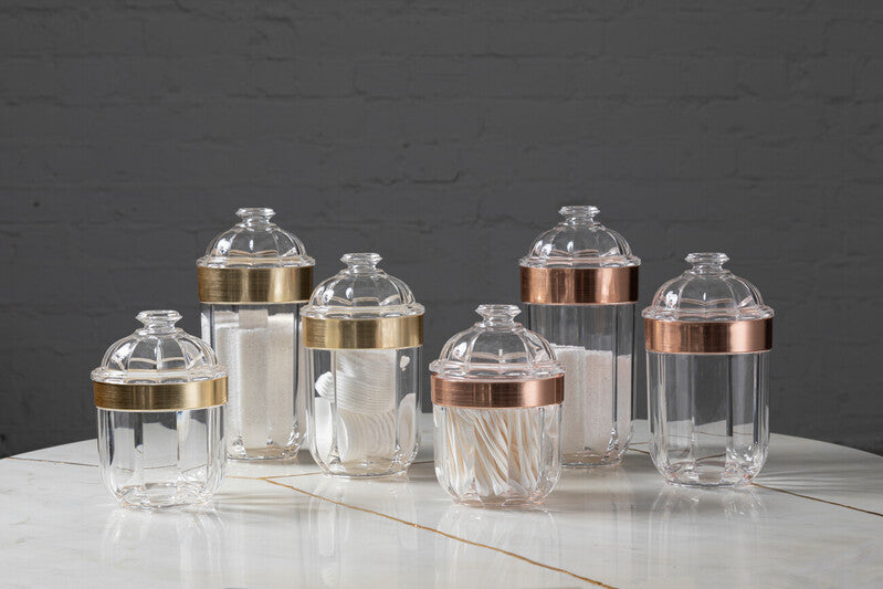 Large Rose Gold Acrylic Storage Jar | Guan