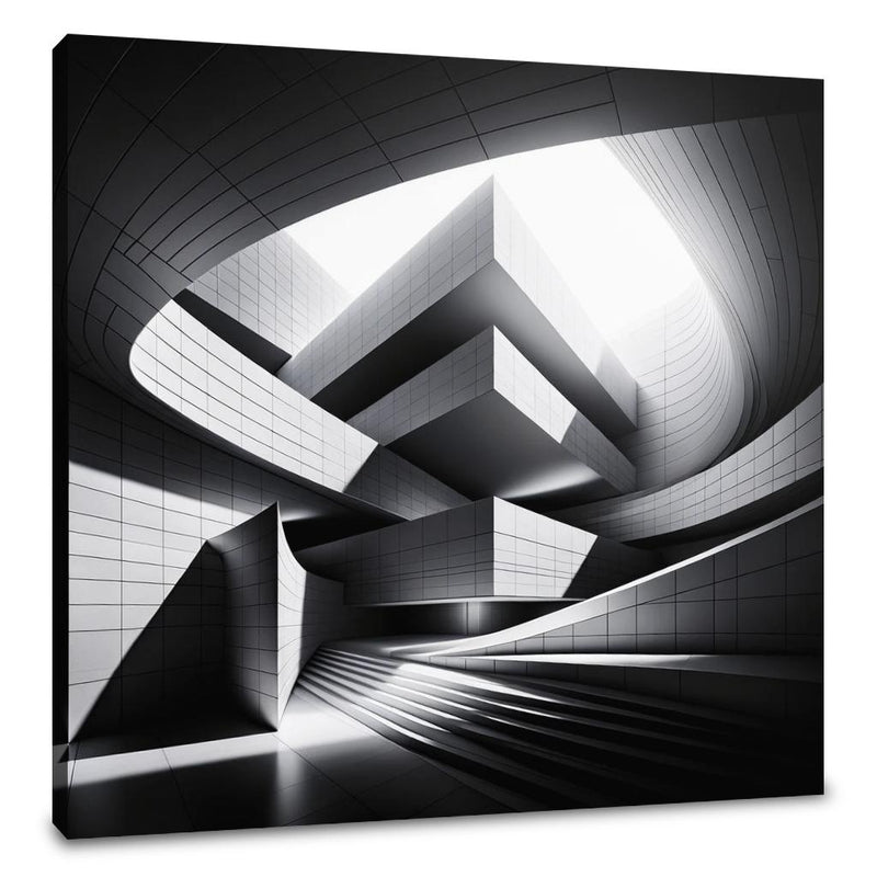 Modern Mirage: Light and Structure Canvas