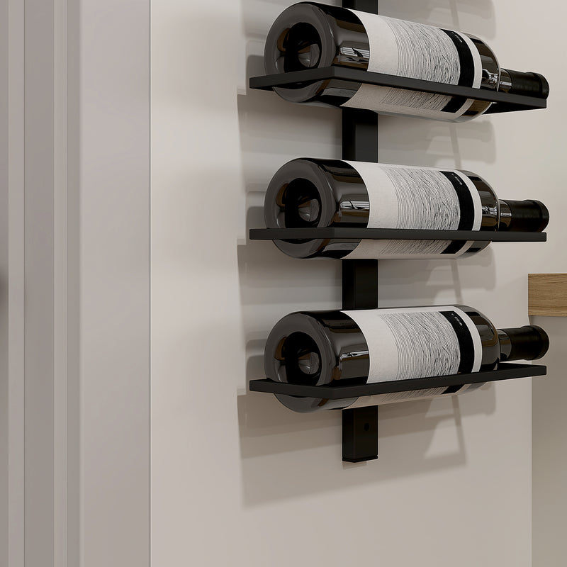 HOMCOM Wall Mount Wine Rack, Wall Wine Rack for 10 Wine Bottles, Black