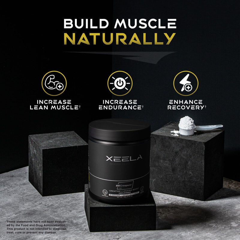 XEELA Creatine for Lean Muscle Gain – Unflavored, 60 Servings | Creapure, Vegan