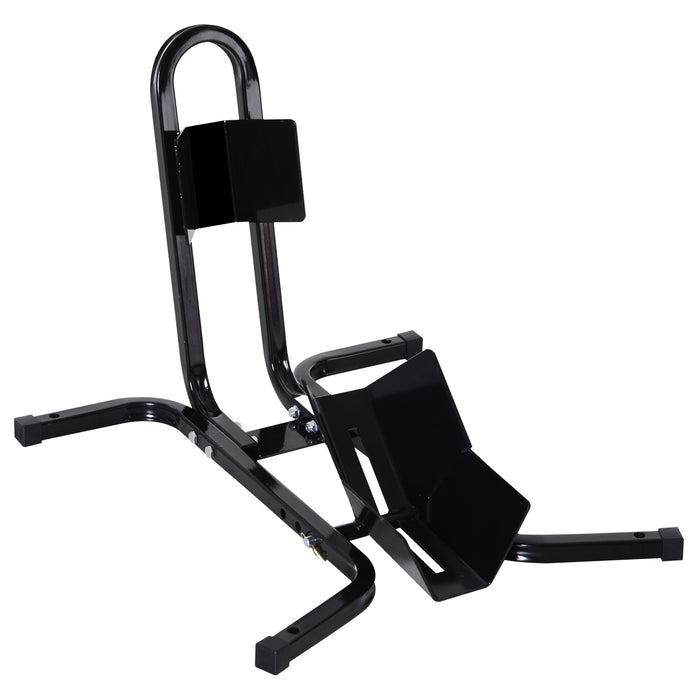 Premium Metal Motorcycle Wheel Chock Holder | HOMCOM | Pre-Drilled Holes | Adjustable | 17"-21" Tires | Rubber Caps