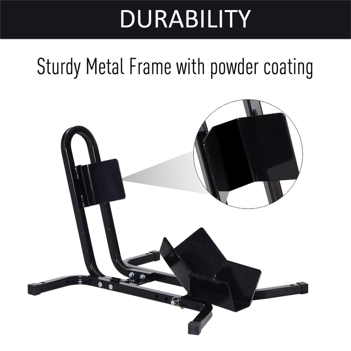Premium Metal Motorcycle Wheel Chock Holder | HOMCOM | Pre-Drilled Holes | Adjustable | 17"-21" Tires | Rubber Caps