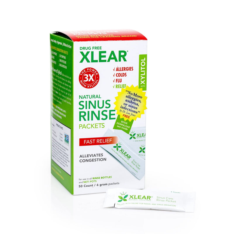 Xlear Natural Xylitol Sinus Rinse Refill — 50 Count Packets