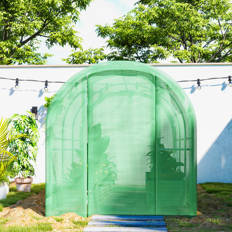 Outsunny 3 x 2 x 2m Polytunnel Greenhouse with Door, Galvanised Steel Frame