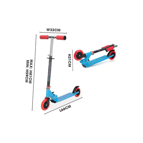 Xootz Kids' Folding Kick Scooter with Adjustable Handlebars - Blue - InStock