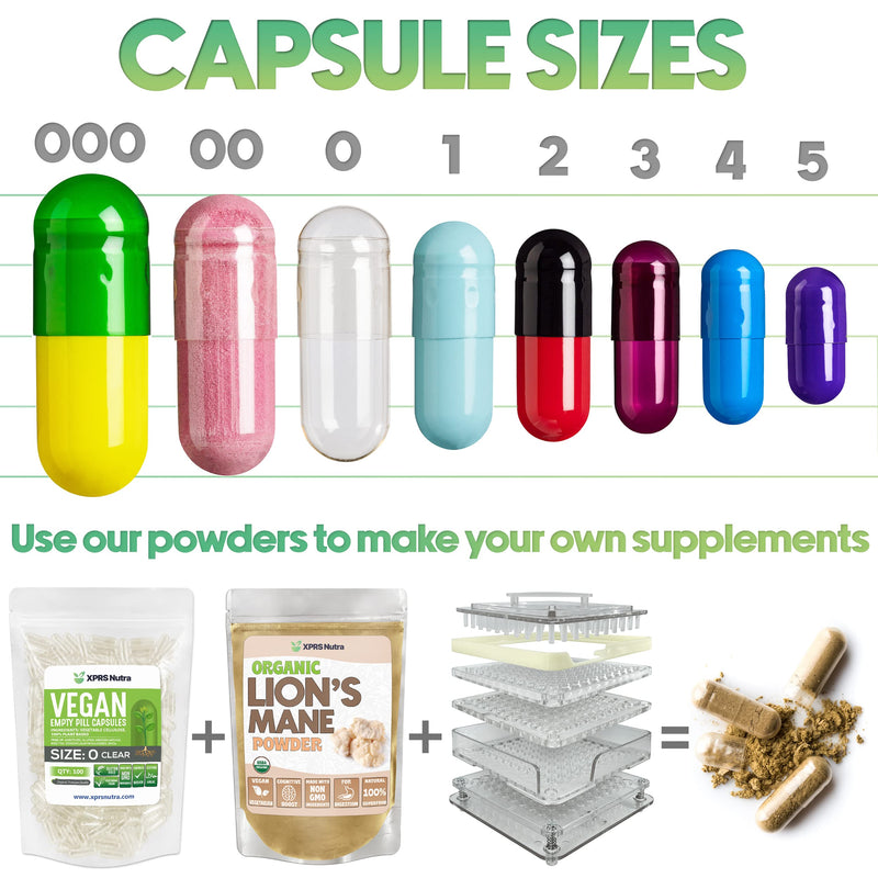 XPRS Nutra Vegan Size 000 Separated Capsules — 1000 Count Premium Empty Capsules for DIY Filling