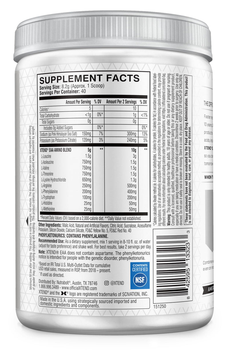 Xtend Scivation EAA + BCAA Powder - 9 Essential Amino Acids, 10g EAAs per 2 Servings, Mango, 40 Servings