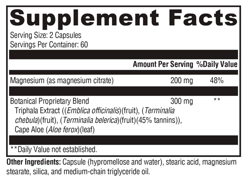 XYMOGEN ColonX Supplement – Magnesium Citrate, Cape Aloe & Triphala for Digestive Support (120 Capsules)