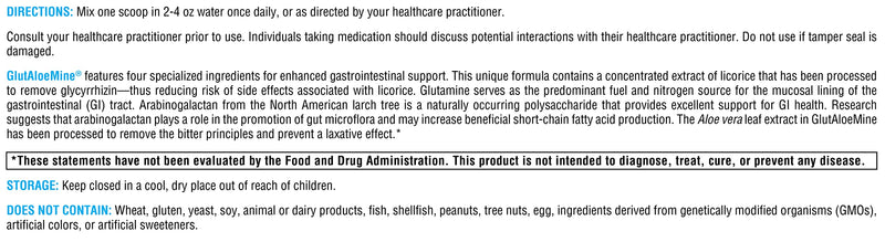 XYMOGEN GlutAloeMine Powder – 3000 mg L-Glutamine for GI Health with Aloe Vera, DGL Licorice & Arabinogalactan | 12.28 oz