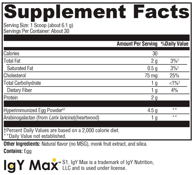 XYMOGEN IG 26 Plus DF - Dairy Free Immunoglobulin Powder + IgY Max (Vanilla)