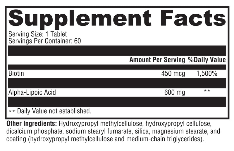 XYMOGEN ALAmax CR – 600 mg Alpha Lipoic Acid Tablets with Biotin for Antioxidant Activity & Glutathione Support (60 Tablets)