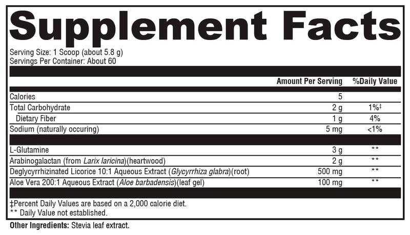 XYMOGEN GlutAloeMine Powder – 3000 mg L-Glutamine for GI Health with Aloe Vera, DGL Licorice & Arabinogalactan | 12.28 oz