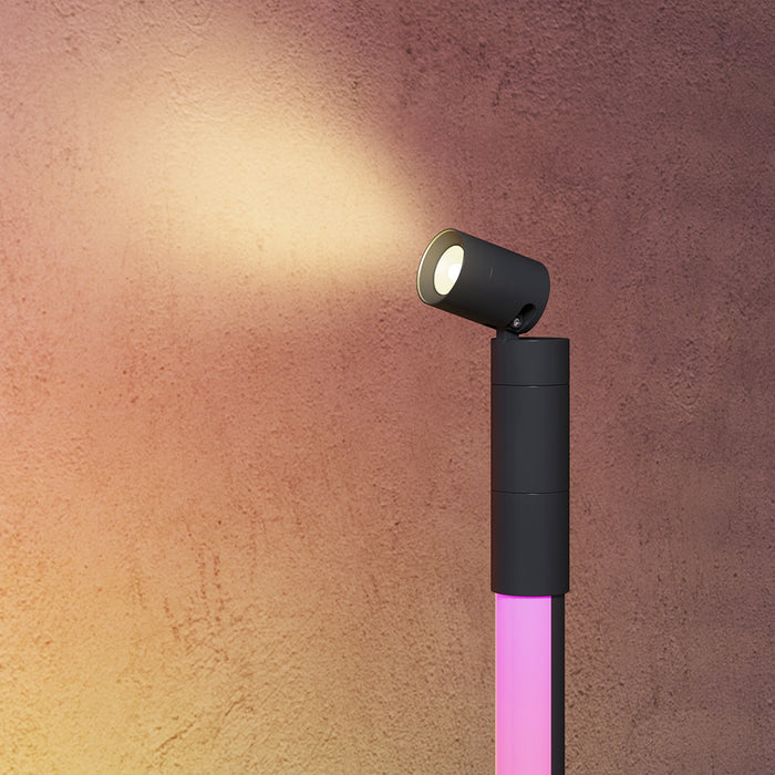 HOMCOM LED Floor Lamp, Corner Floor Lamp App & Remote Control Dark Grey