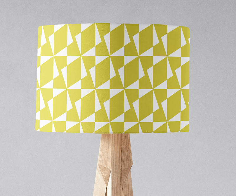 Yellow Retro Geometric Lampshade, Ceiling or Table Lamp Shade