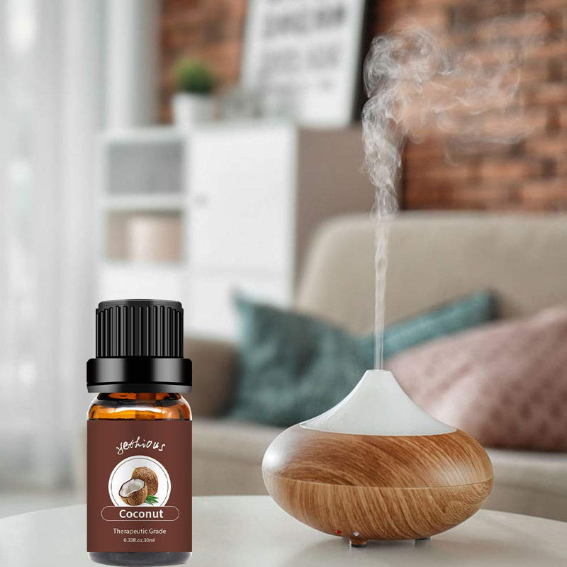 Yethious Coconut Essential Oil 10ml for Diffuser, Hair, Skin & Massage | Pure Organic Coconut Oil