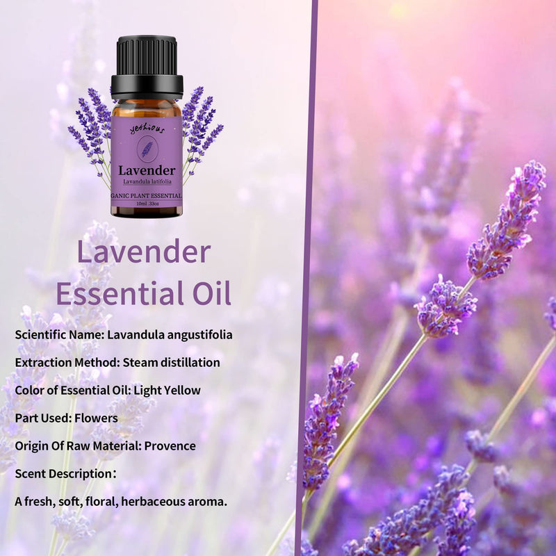 Yethious Jasmine & Lavender Essential Oil Set – Organic, Pure for Diffusers & Aromatherapy