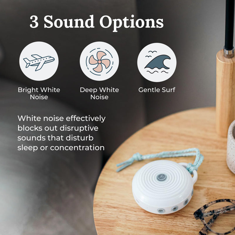 Yogasleep Rohm Portable White Noise Sound Machine + Travel Case – Grey