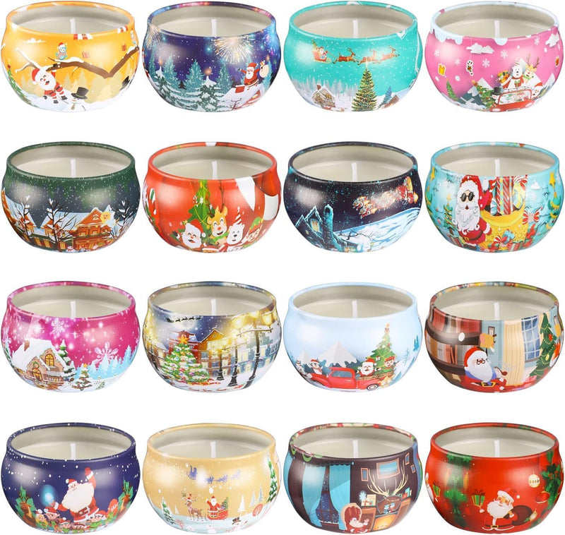 YOROXRG 16 Pack Christmas Scented Candles Gift Set – 2.5oz Soy Wax Jar Candles