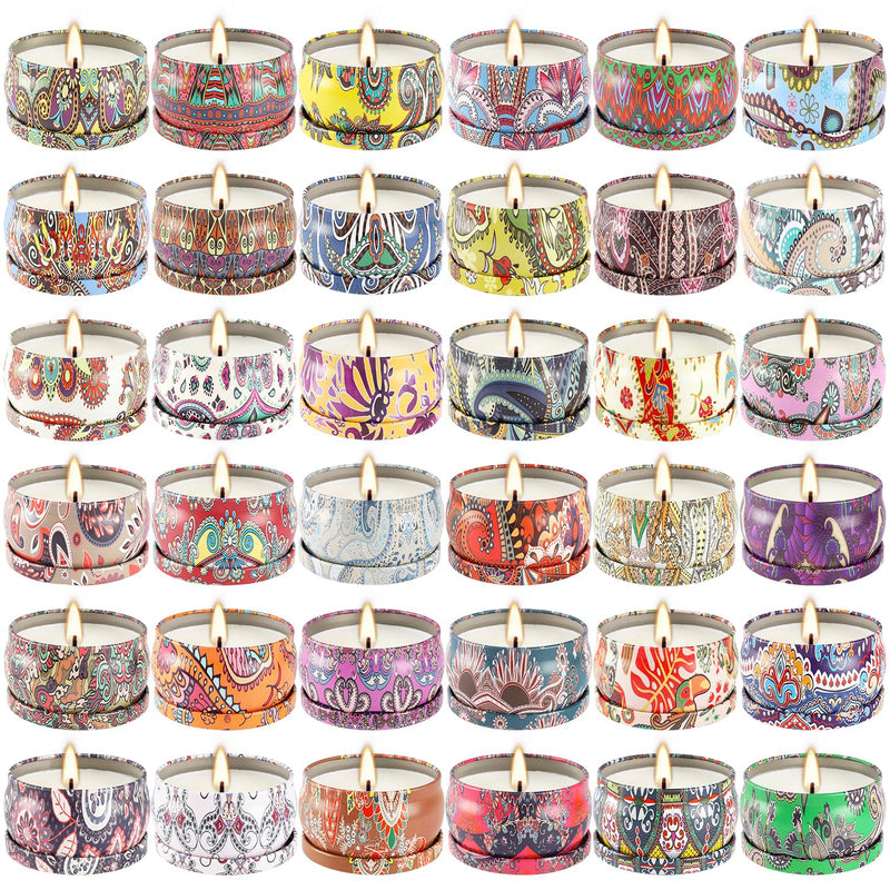 YOROXRG 36-Pack Scented Candles Gift Set | 2.5oz Soy Wax Travel Tin Jars