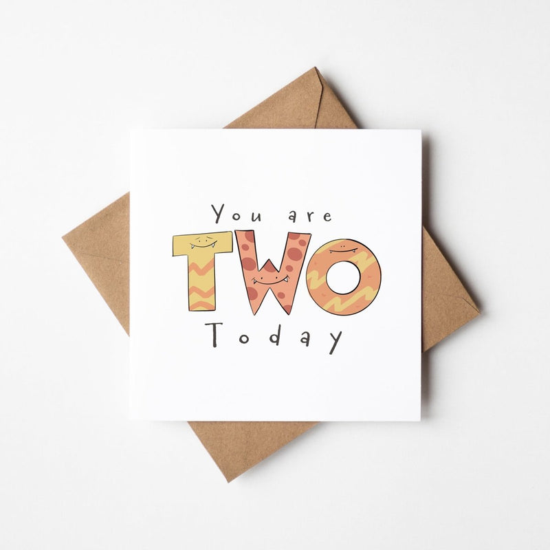 Monster Birthday Card – Cute 2nd Birthday Greeting | Square Premium Card