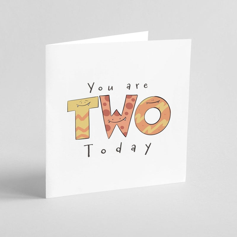 Monster Birthday Card – Cute 2nd Birthday Greeting | Square Premium Card