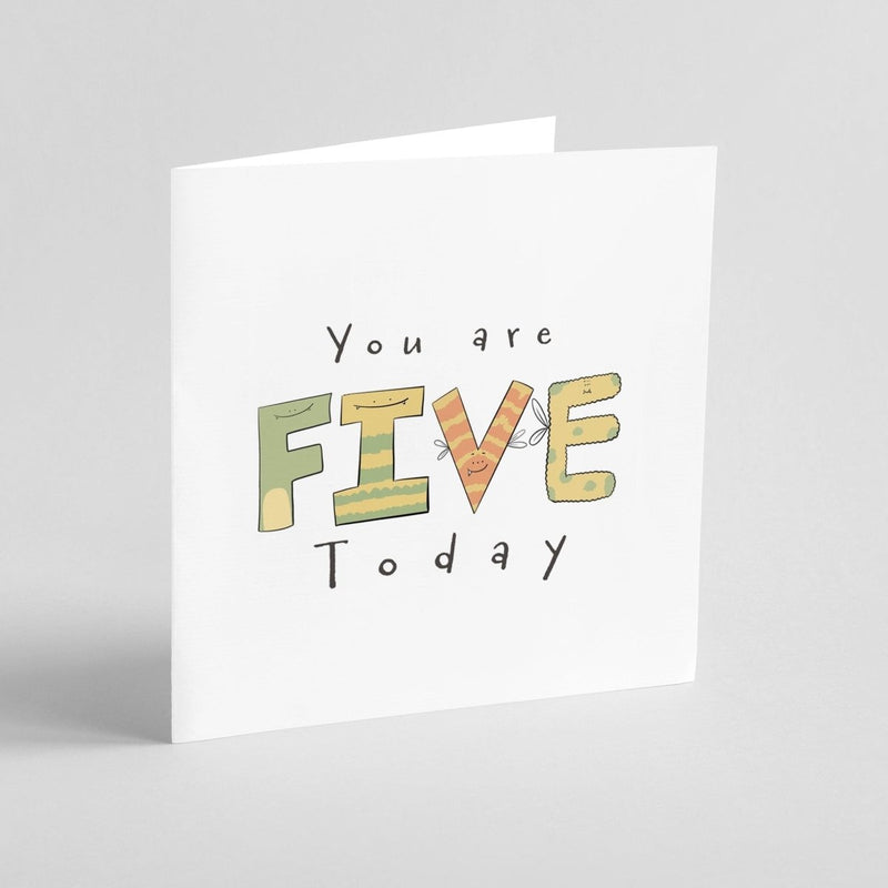 5th Birthday Card – Fun Kids Milestone Greeting With Cute Monster Design