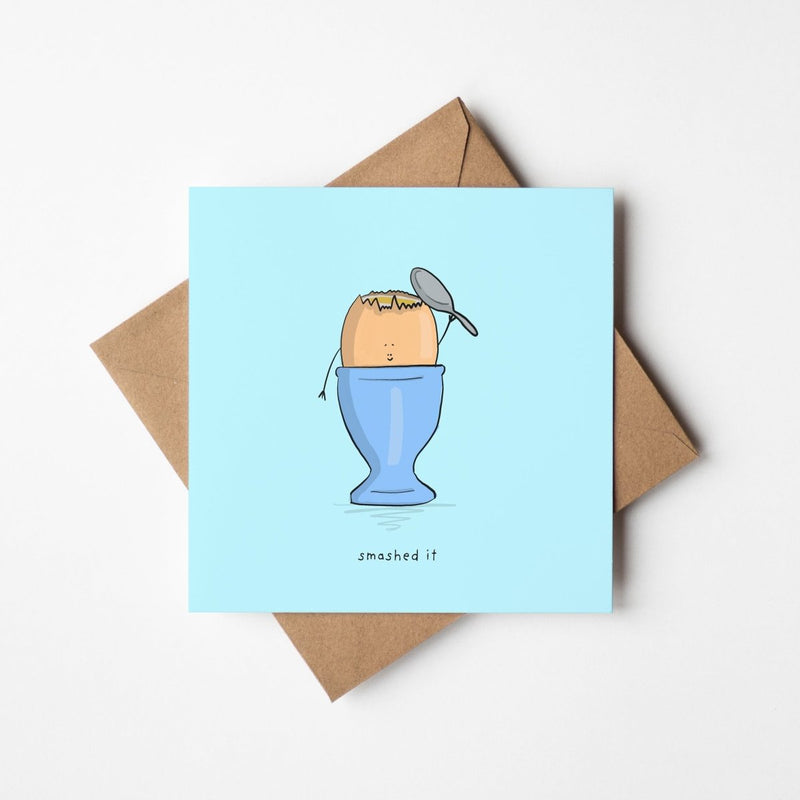 Funny Congratulations Card – Cute Kawaii Egg Greeting Card for Achievement