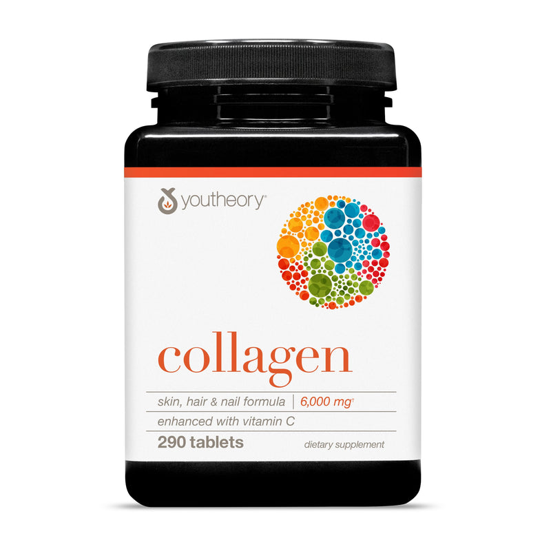 Youtheory Advanced Collagen 6000 mg with Vitamin C & Amino Acids - 290 Tablets (48-Day) | Hair, Skin, Nails, Joints
