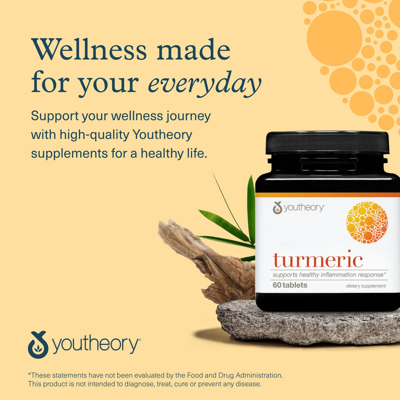 Youtheory Turmeric: Antioxidant & Joint Support | Black Pepper Extract | Vegan & Gluten-Free