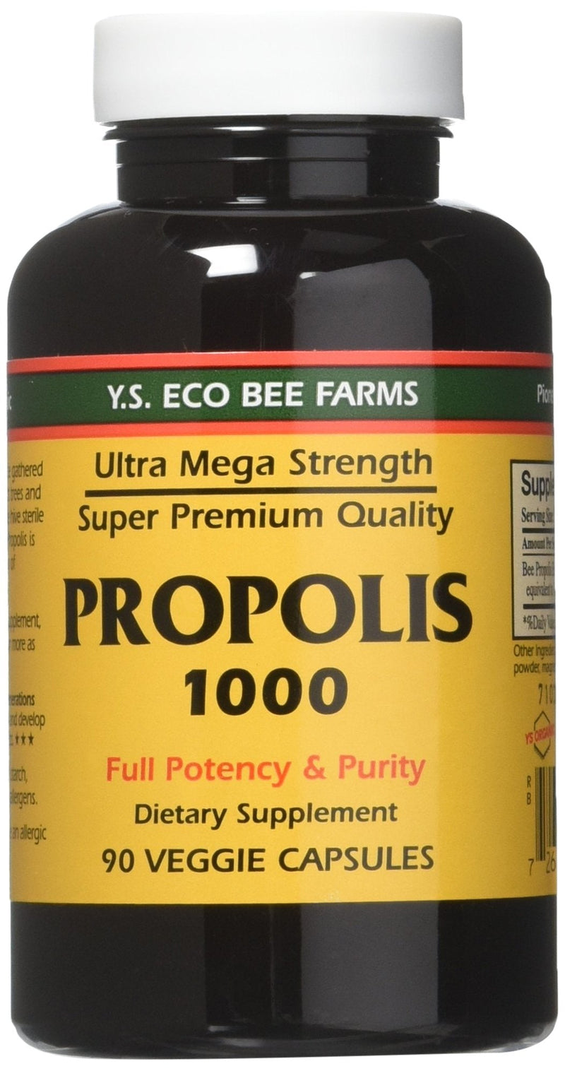 YS Eco Bee Farms Propolis 1000 - 90 Caps Pack of 3 | Propolis Supplement