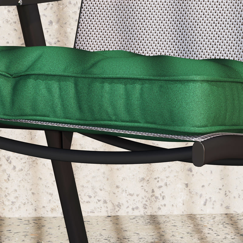 Outsunny 42 x 42cm Replacement Garden Seat Cushion Pad with Ties, Green