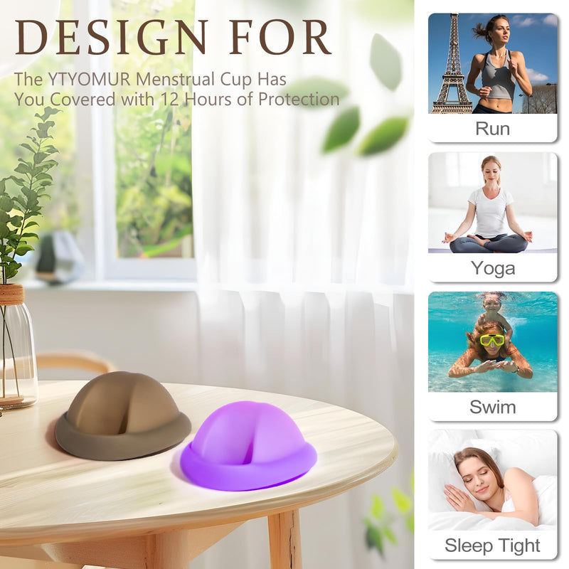 YTYOMUR Reusable Menstrual Disc - Soft, Leakproof Comfort (Set of 2: Large & Small)