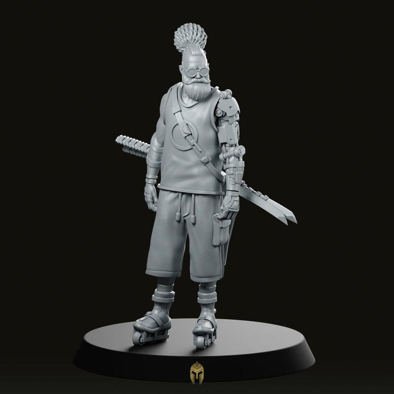 YugenJiiSan 01a Cyberpunk Miniature Veteran Warrior Samurai