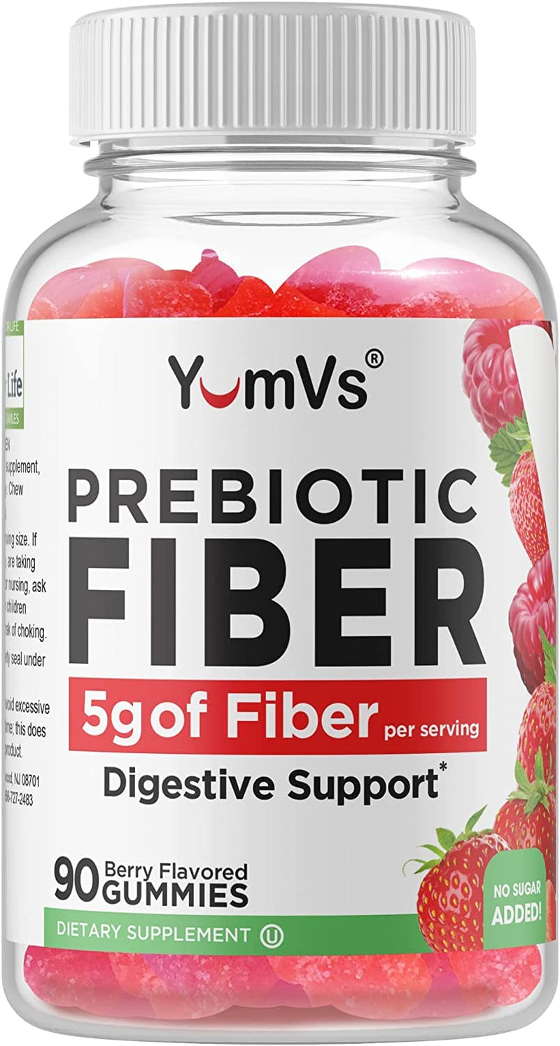 Yum-Vs Prebiotic Fiber Gummies - 5g Per Serving, Zero Sugar, Keto (90 Count)