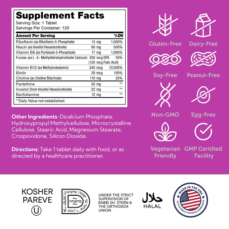 Zahler B-Complex Vitamins for Women & Men | B Vitamin Complex 120 Tablets