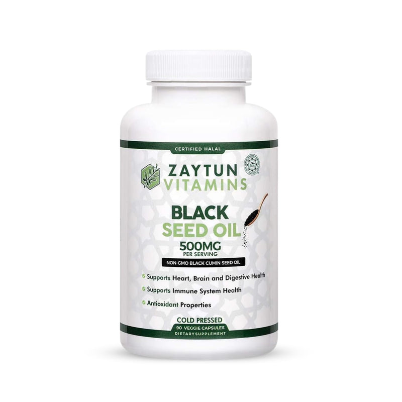 Zaytun Halal Black Seed Oil – 90 Veggie Capsules | Cold-Pressed, Non-GMO, Made in USA