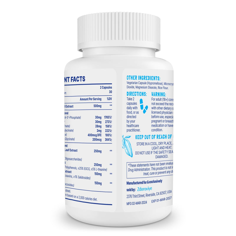 Zdoroviye Dopamine Supplements for Men & Women – 500mg Mucuna Pruriens (40% L-DOPA), 60 Capsules (2 Pack)