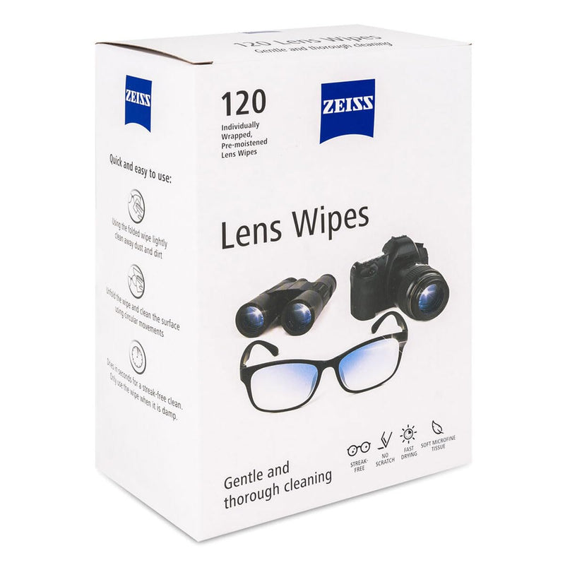 ZEISS Lens Cleaning Wipes, 120 Count - Pre-Moistened, Individually Wrapped for Coated Glass