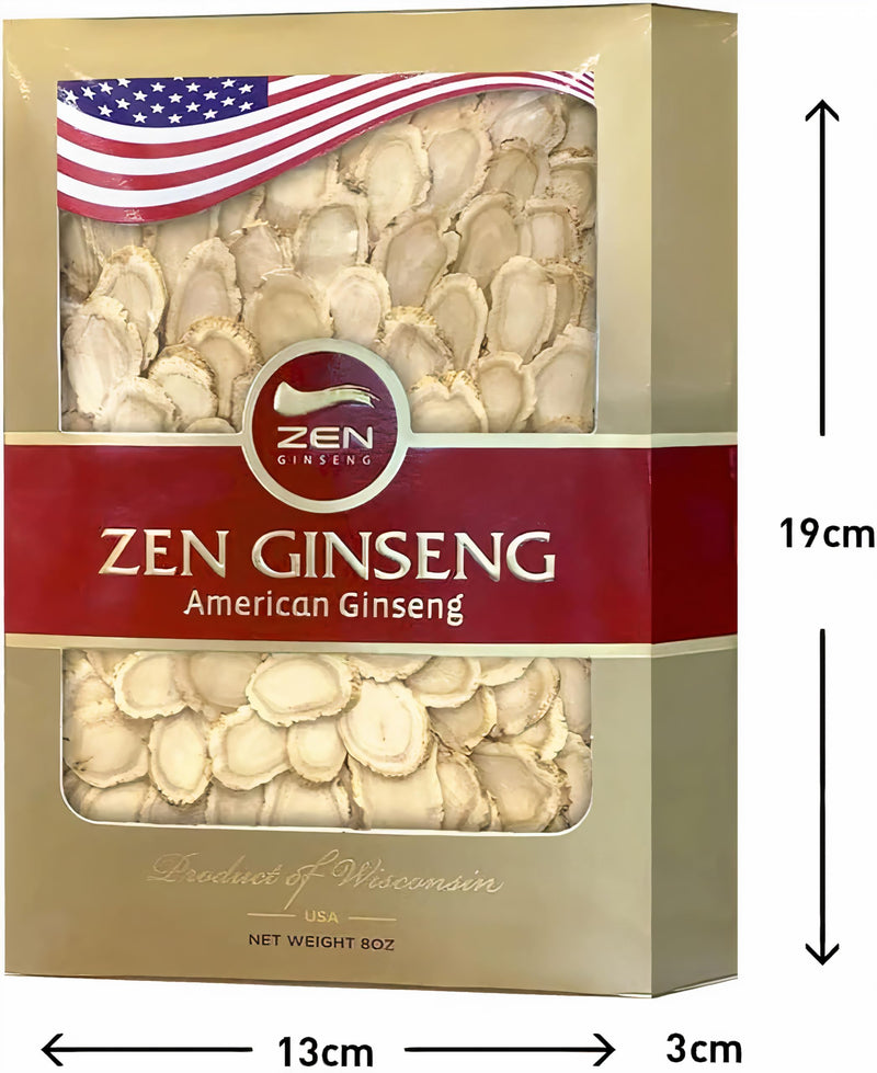 Zen American Wisconsin Ginseng Slices – 8oz Box | Energy, Focus & Mood