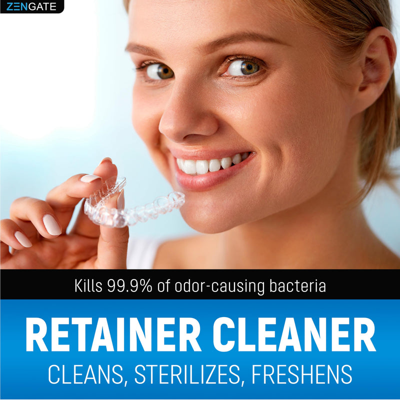ZENGATE Retainer Cleaner Tablets – 120 Dental Cleansing Tablets (3-Min) | FSA/HSA Approved