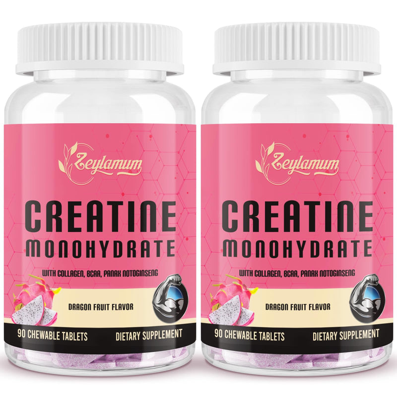 Zeylamum Creatine for Women | 3G Chews with BCAA & Hydrolyzed Collagen (Sugar-Free, Vegan)