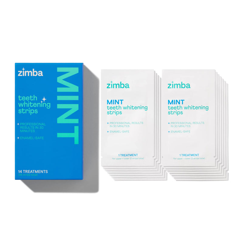 Zimba Teeth Whitening Strips for Sensitive Teeth - Mint & Wintergreen, 2 Pack